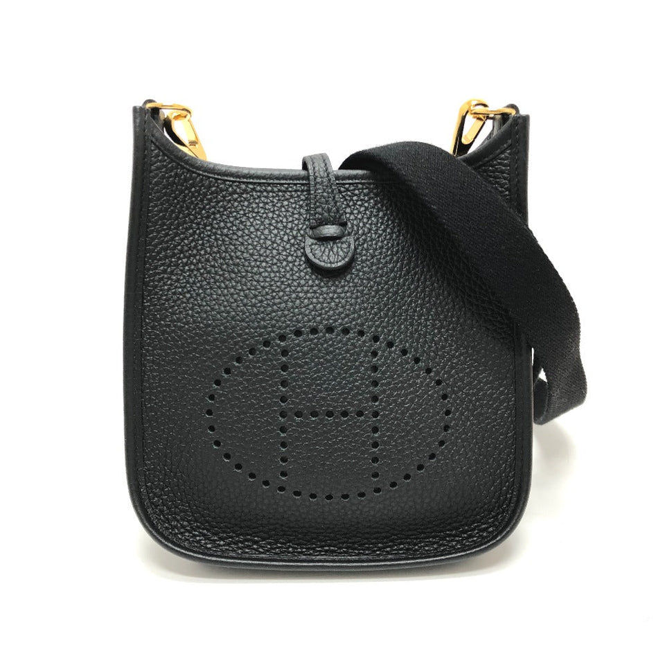 Hermes Shoulder Bag Taurillon Clemence black Evelyn TPM Amazone