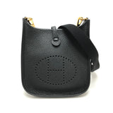 Hermes Shoulder Bag Taurillon Clemence black Evelyn TPM Amazone