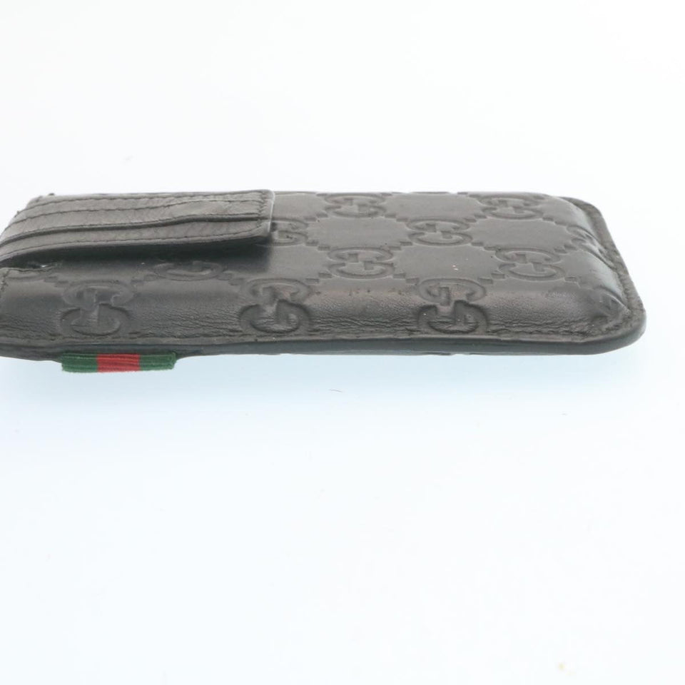 Gucci Guccissima GG Canvas Smart Phone Case Leather Black 27996