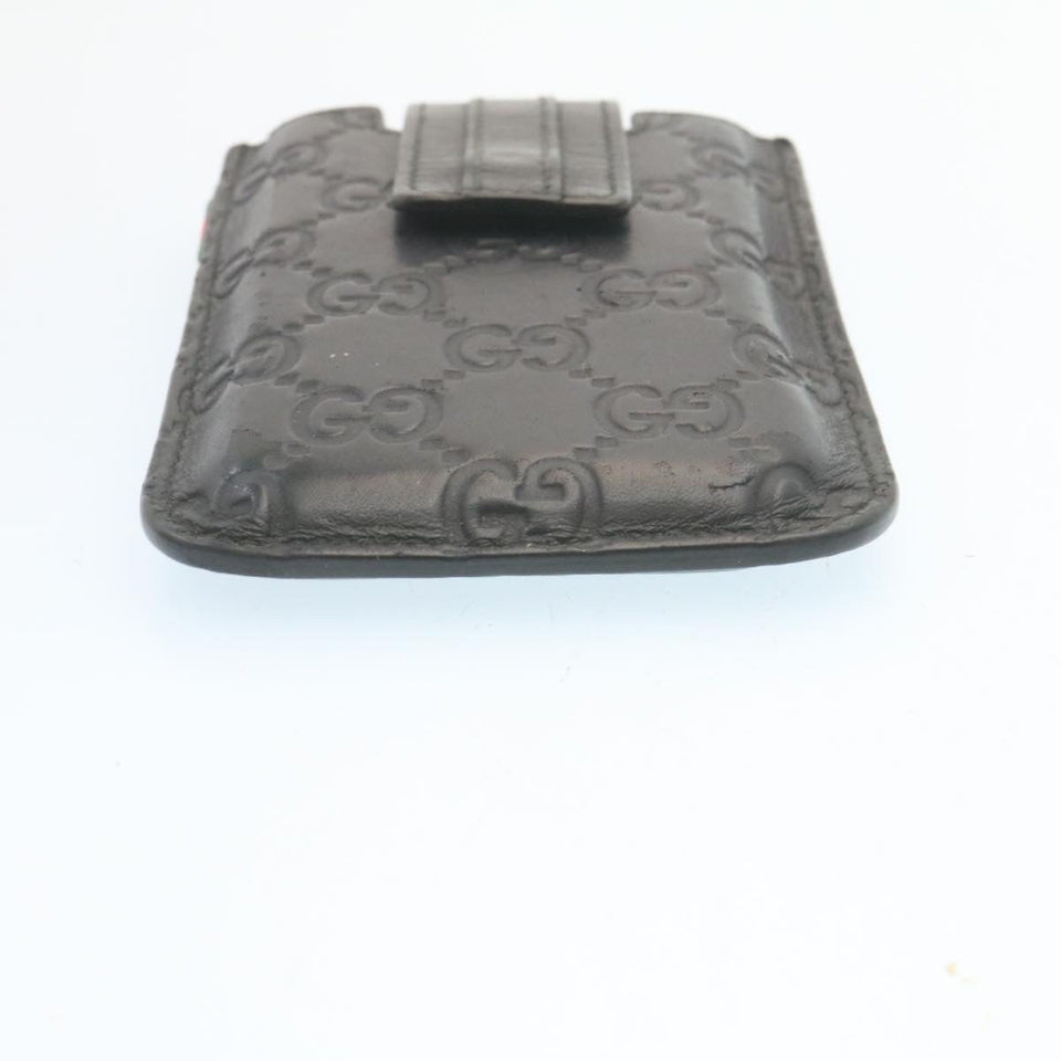 Gucci Guccissima GG Canvas Smart Phone Case Leather Black 27996