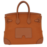 Hermes25cm Birkin Cargo Gold Toile/ Swift Leather Palladium Hardware