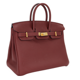 Hermes25cm Birkin Rouge H Togo Leather Gold Hardware