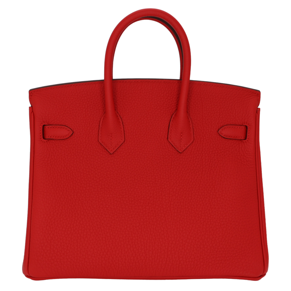 Hermes25cm Birkin Rouge Radieux Togo Leather Palladium Hardware