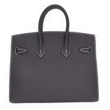 Hermes25cm Birkin Sellier HSS Black Epsom leather Brushed Palladium Hardware