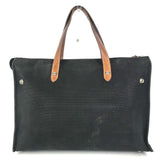 Hermes Business bag Canvas / leather black Medall studs