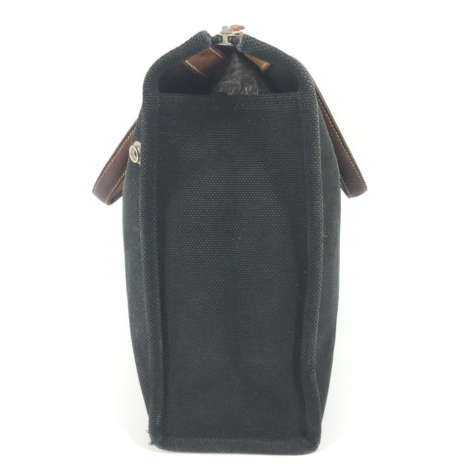 Hermes Business bag Canvas / leather black Medall studs