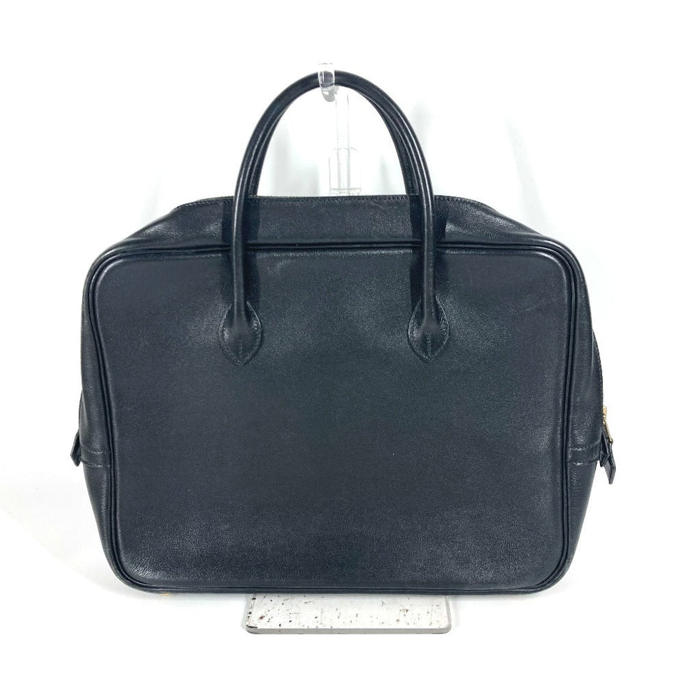 Hermes Business bag leather black Eiffel mens
