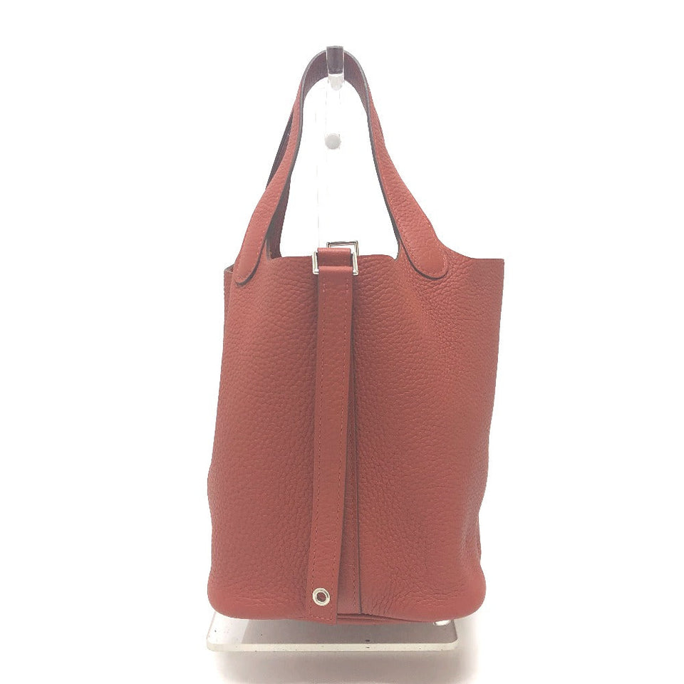 Hermes Handbag Taurillon Clemence Red Picotan Lock PM Women