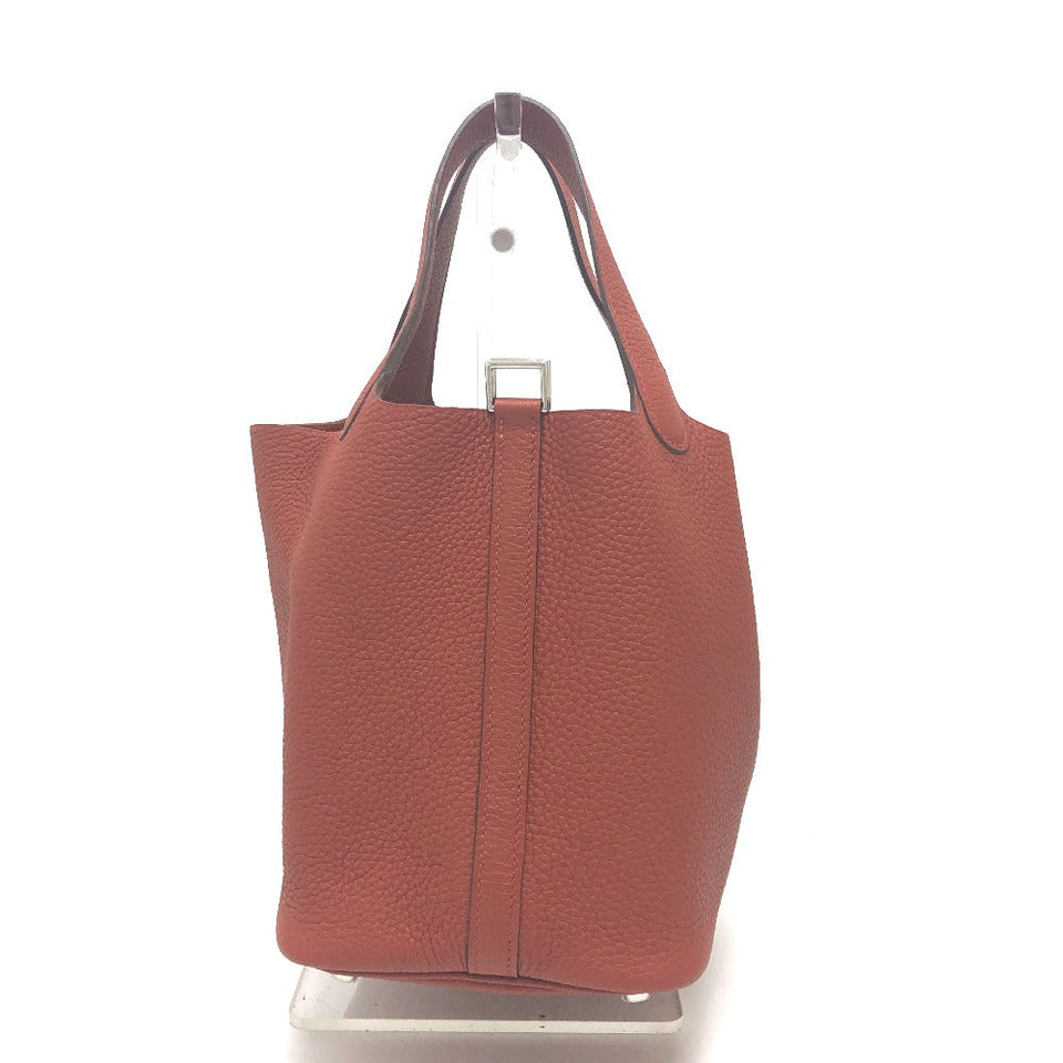 Hermes Handbag Taurillon Clemence Red Picotan Lock PM Women