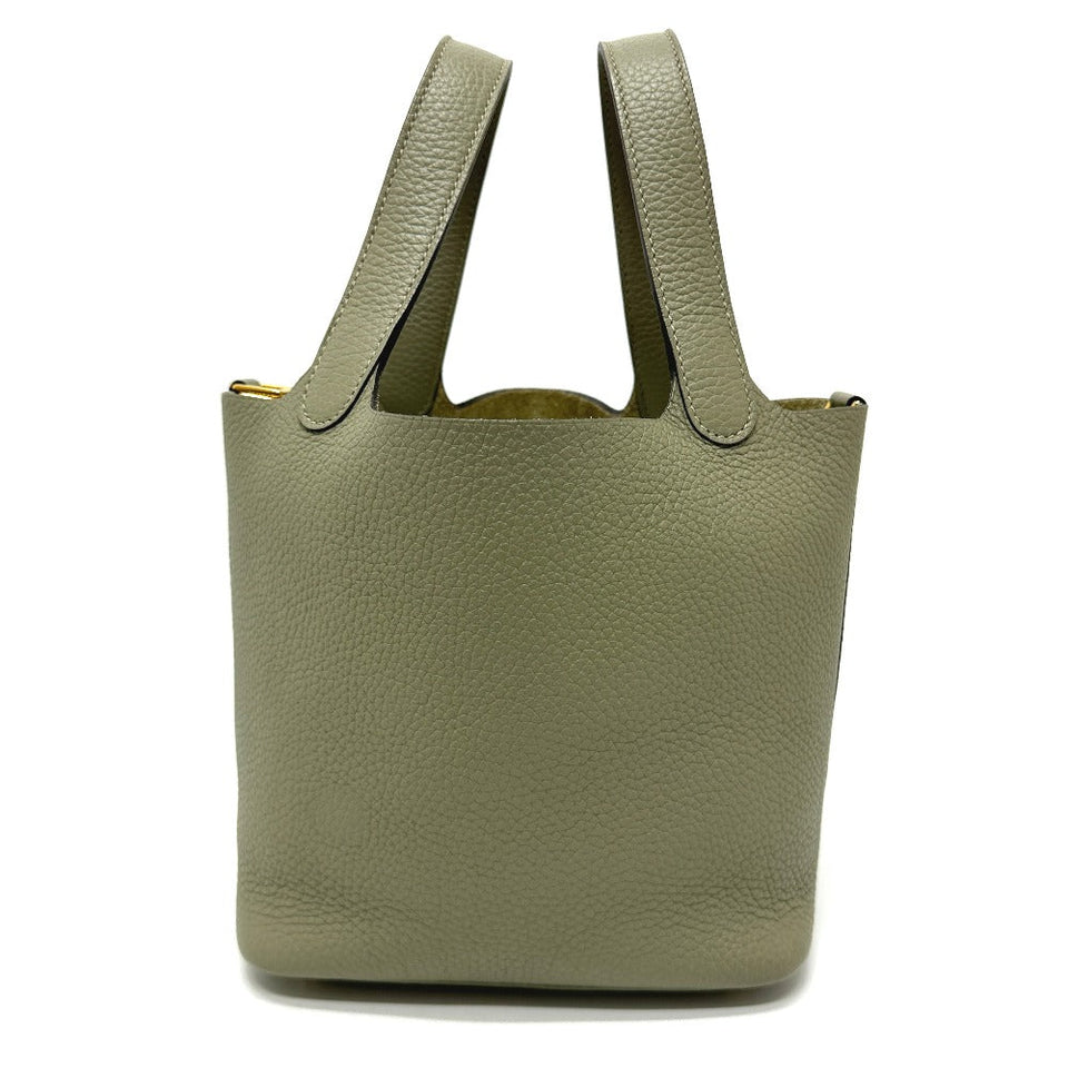 Hermes Handbag Taurillon Clemence gray Picotan Lock PM