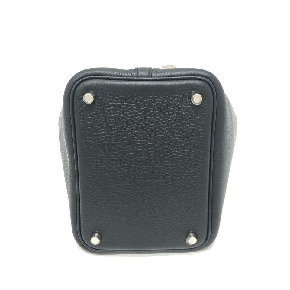 Hermes Handbag Taurillon Clemence black Picotan Lock PM