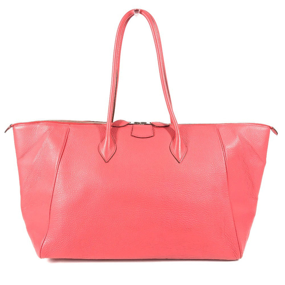 Hermes Boston Duffel bag Taurillon Clemence Red Parinobe bay 40 unisex(Unisex)