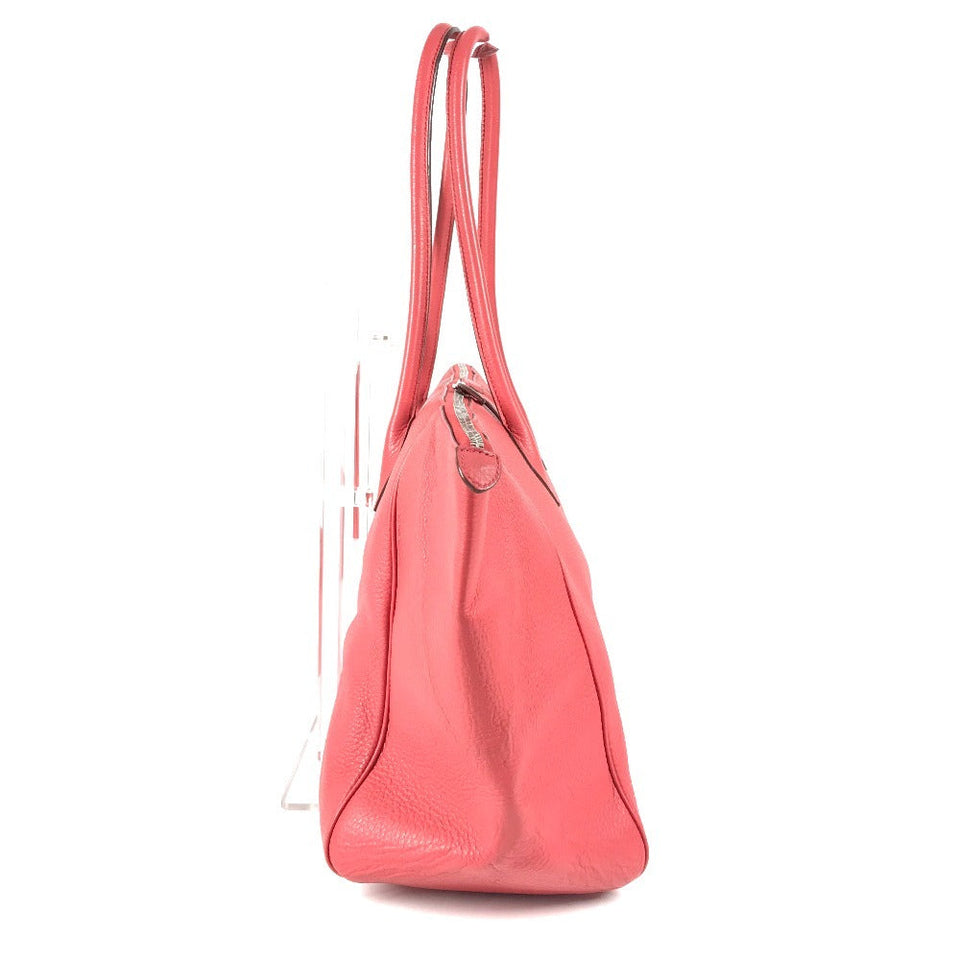 Hermes Boston Duffel bag Taurillon Clemence Red Parinobe bay 40 unisex(Unisex)