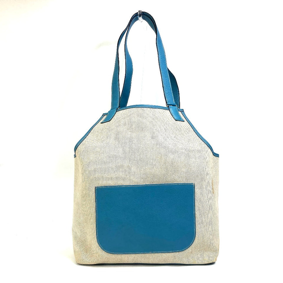 Hermes Tote Bag Toile Ash / Taurillon Clemence blue Shoulder Bag Shoulder Bag Jardine PM Women