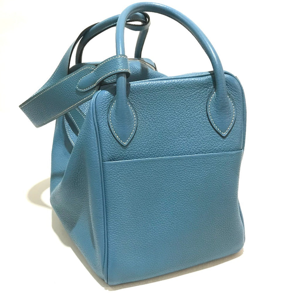 Hermes Handbag Taurillon Clemence blue Lindy 34 Women
