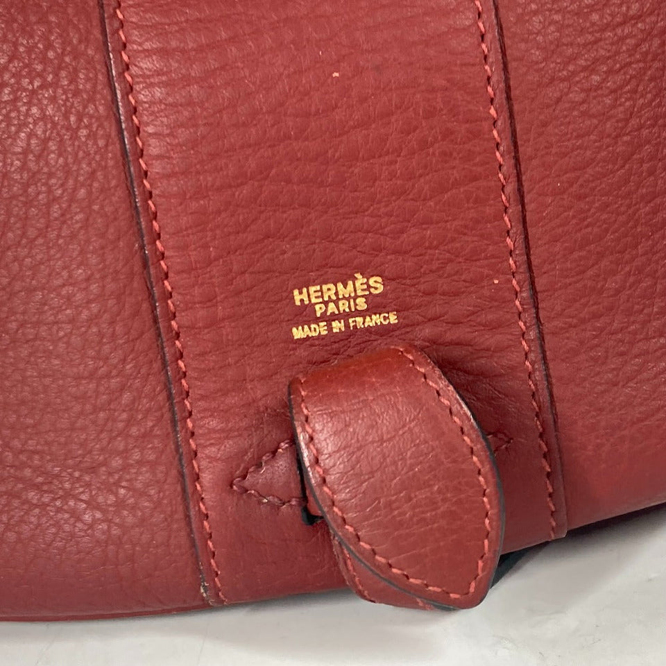 Hermes Handbag leather Red City Women