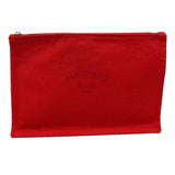 Hermes Pouch cotton Red Flat fastener Yachting GM unisex(Unisex)