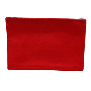 Hermes Pouch cotton Red Flat fastener Yachting GM unisex(Unisex)