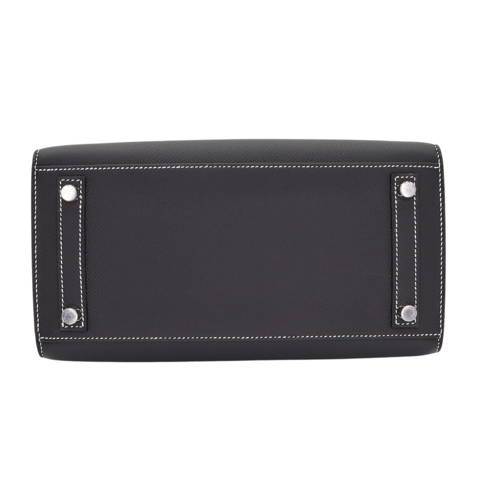 Hermes25cm Birkin Sellier HSS Black Epsom leather Brushed Palladium Hardware