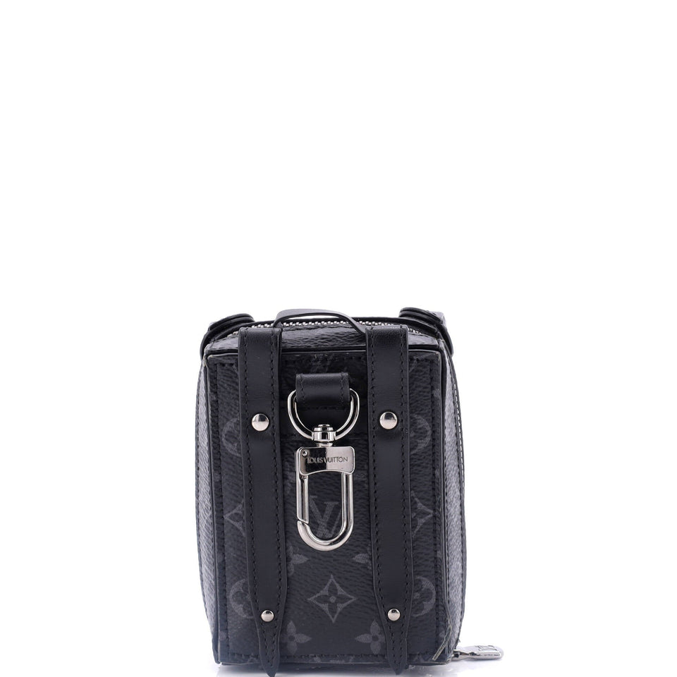 Louis Vuitton Soft Trunk Backpack Bag Charm and Key Holder Monogram Eclipse Canvas