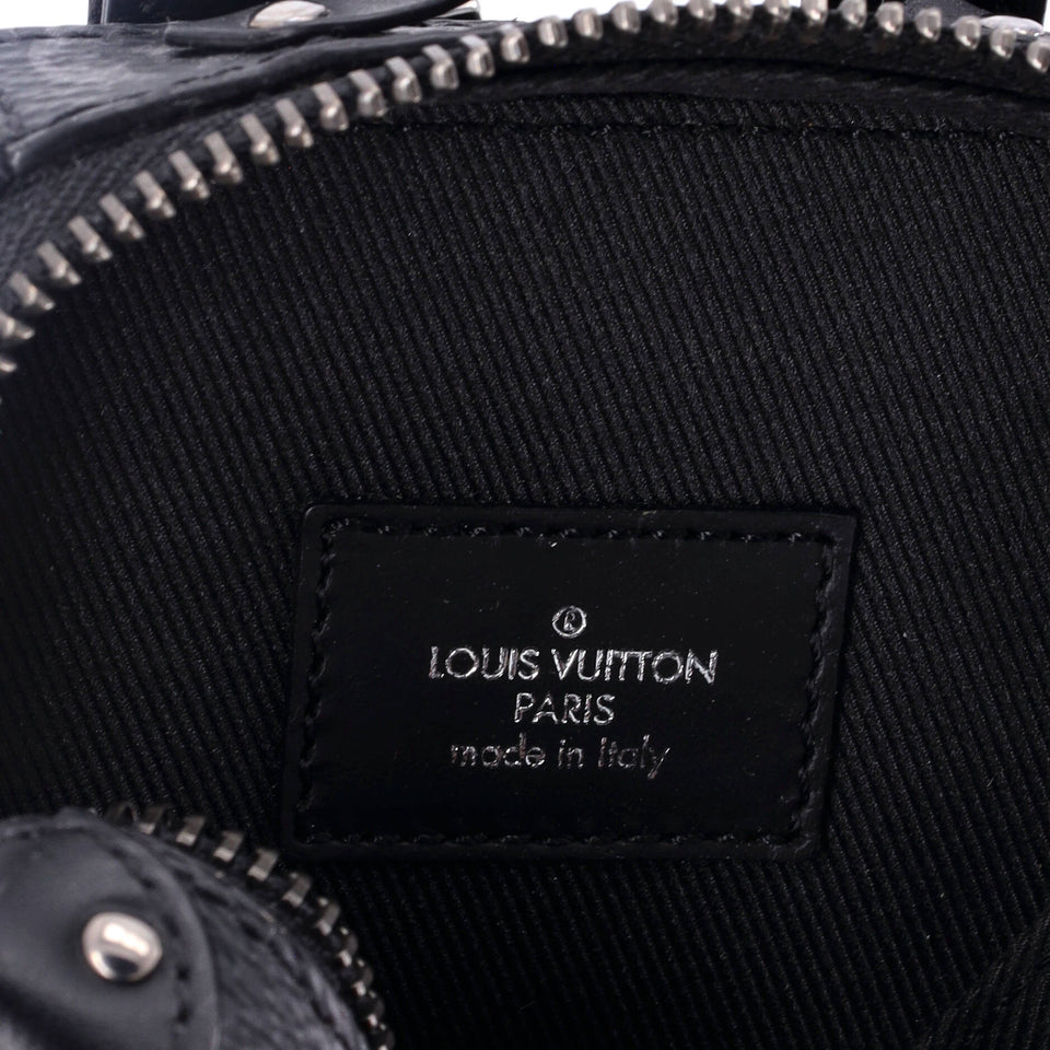 Louis Vuitton Soft Trunk Backpack Bag Charm and Key Holder Monogram Eclipse Canvas