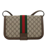 Gucci GG Supreme Ophidia Web Sherry Line Shoulder Bag Beige 29884A