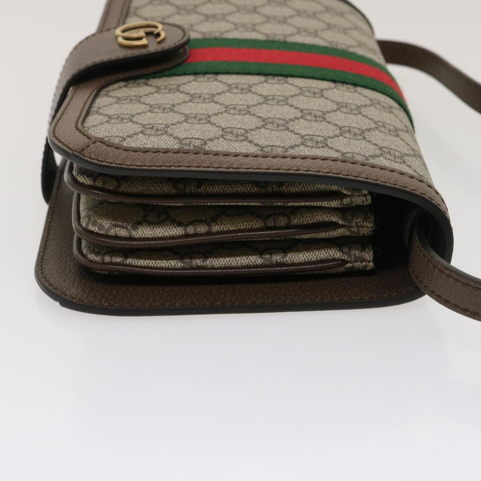 Gucci GG Supreme Ophidia Web Sherry Line Shoulder Bag Beige 29884A