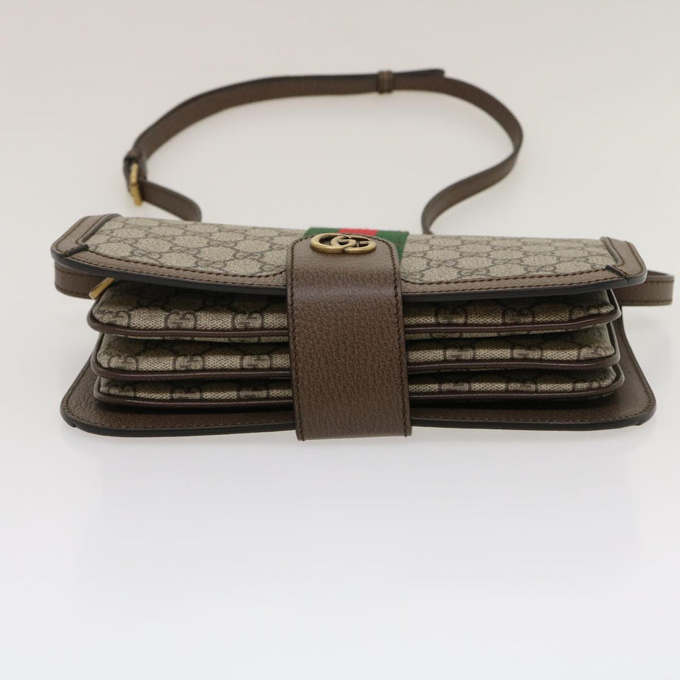 Gucci GG Supreme Ophidia Web Sherry Line Shoulder Bag Beige 29884A