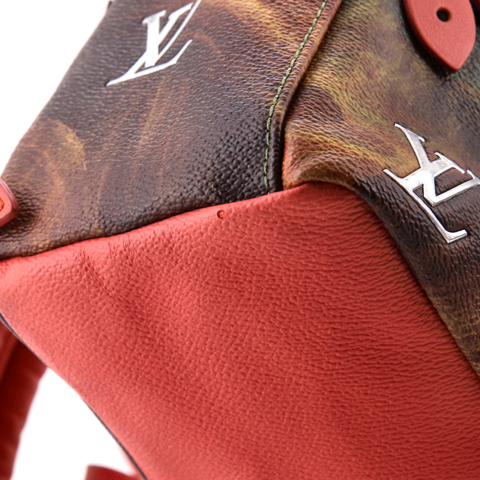Louis Vuitton Palm Springs Backpack Limited Edition Jeff Koons Da Vinci Print Canvas PM
