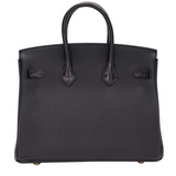 Hermes25cm Birkin Touch Black Matte Alligator/ Togo Leather Gold Hardware