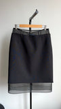 Prada Black Wool and Crinoline Pencil Skirt - L (8/10)