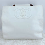 Chanel Vintage Caviar Wood Handle Tote