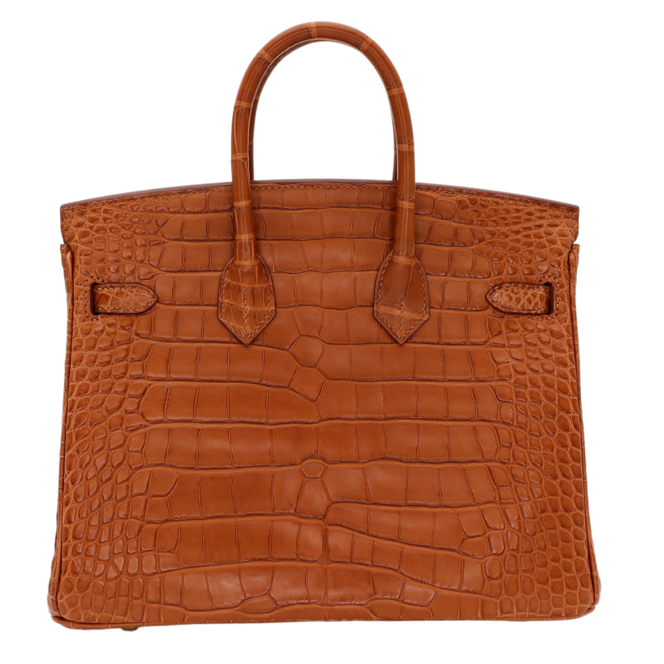 Hermes25cm Birkin Gold Matte Alligator Gold Hardware