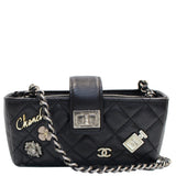 Chanel Reissue Lucky Charm Quilted Leather Chain Crossbody Clutch Bag Black