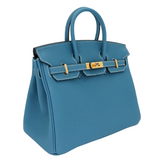 Hermes25cm Birkin Bleu Jean Togo Leather Gold Hardware