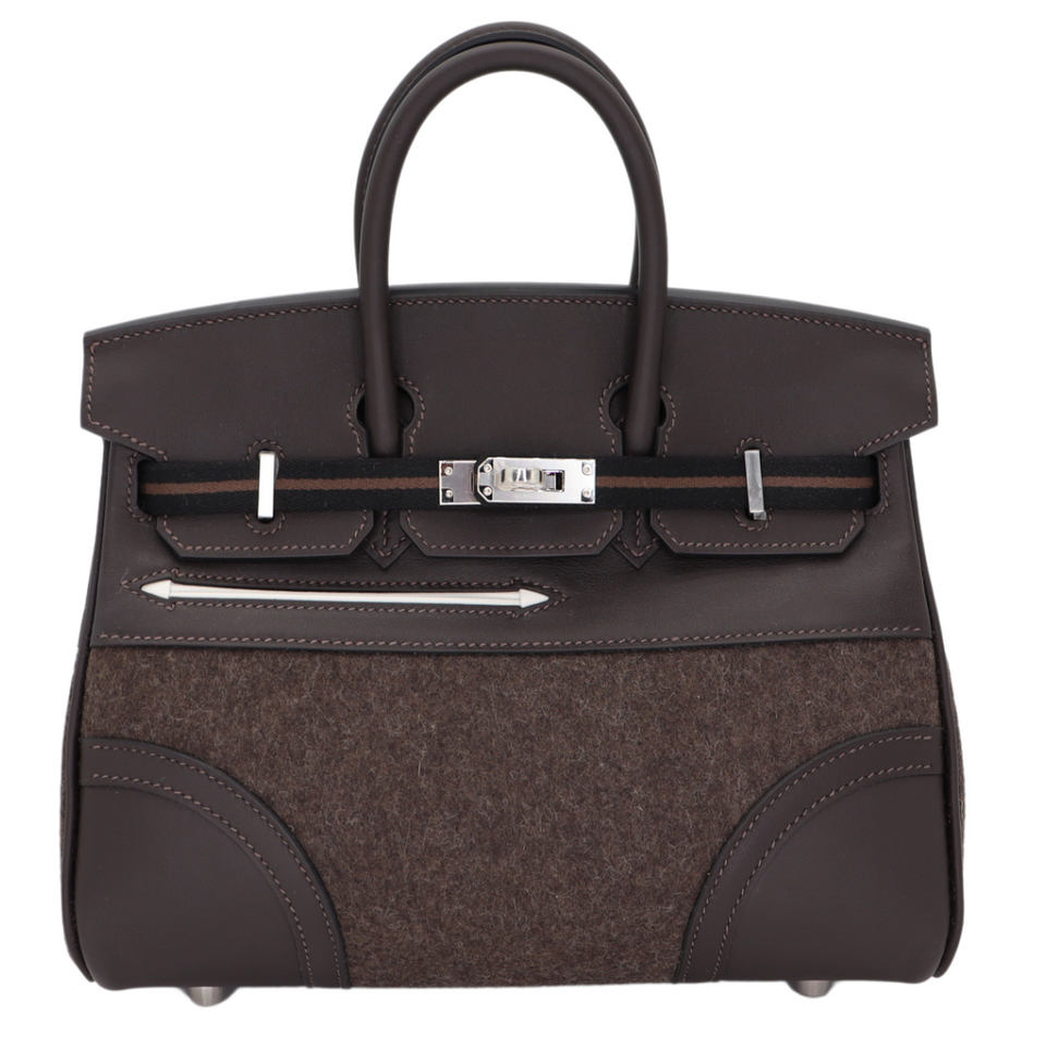 Hermes25cm Birkin Go Team Ebene Swift/ Feutre Palladium Hardware