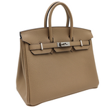 Hermes25cm Birkin Beige Marfa Togo Leather Palladium Hardware
