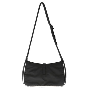 Saint Laurent- Paris Logo Hook Nylon Shoulder Bag Black