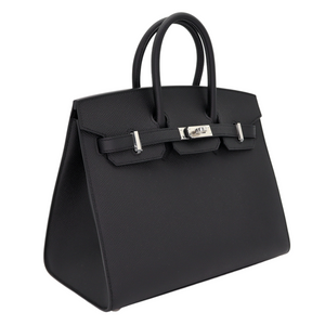 Hermes25cm Birkin Sellier Black Epsom Leather Palladium Hardware