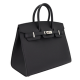 Hermes25cm Birkin Sellier Black Epsom Leather Palladium Hardware