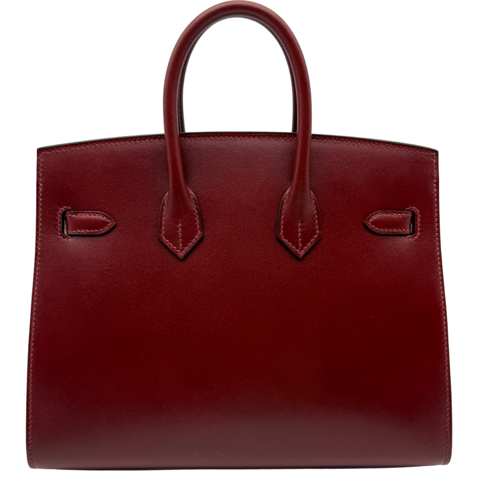 Hermes25cm Birkin Sellier Rouge H Box Calf Leather Gold Hardware