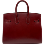 Hermes25cm Birkin Sellier Rouge H Box Calf Leather Gold Hardware