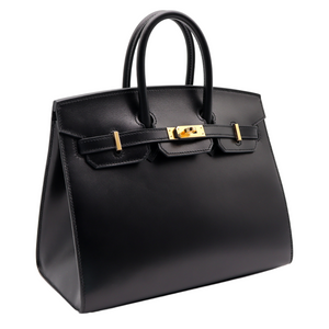 Hermes25cm Birkin Sellier Black Box Calf Leather Gold Hardware