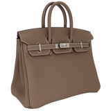 Hermes25cm Birkin Etoupe Togo Leather Brushed Palladium Hardware