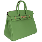 Hermes25cm Birkin HSS Vert Criquet Chevre Leather Gold Hardware