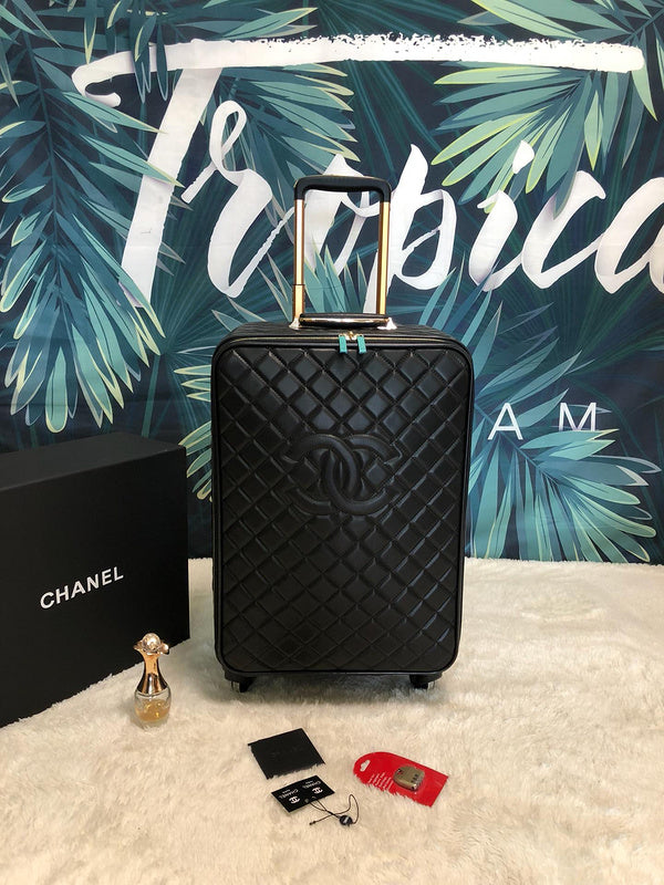 Chanel Quilted Cabin Luggage Set Black | Bags Junction Travel Collection