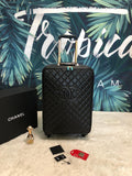 Chanel Quilted Cabin Luggage Set Black | Bags Junction Travel Collection