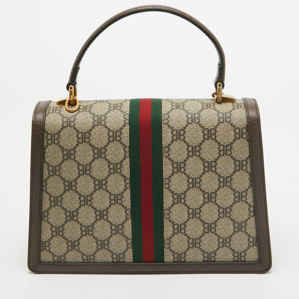Luxury Balenciaga Trending 2025 X Gucci Brown/beige Coated Canvas And Leather The Hacker Project Bag..