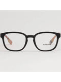 Luxury Burberry Eyewear Vintage Check Temple Square Eyeglasses Black