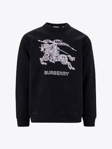 Luxury Burberry Embroidered EKD Logo Sweatshirt Black